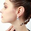 Huitan Geometric Hoop Earrings for Women Metal  Color Fashion Contracted Girls Ear Piercing Earrings Modern  Jewelry