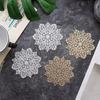 4PC Snowflake Shape Drink Cup Coasters Kitchen Mat PVC Placemat Hot Pad Table Placemats Dining Table Mat Non-Slip Kitchen