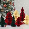 Honeycomb Christmas Tree 3D Honeycomb Table Centerpiece Folding Paper Christmas Tree Ornament for Winter Home Xmas Party Decoration