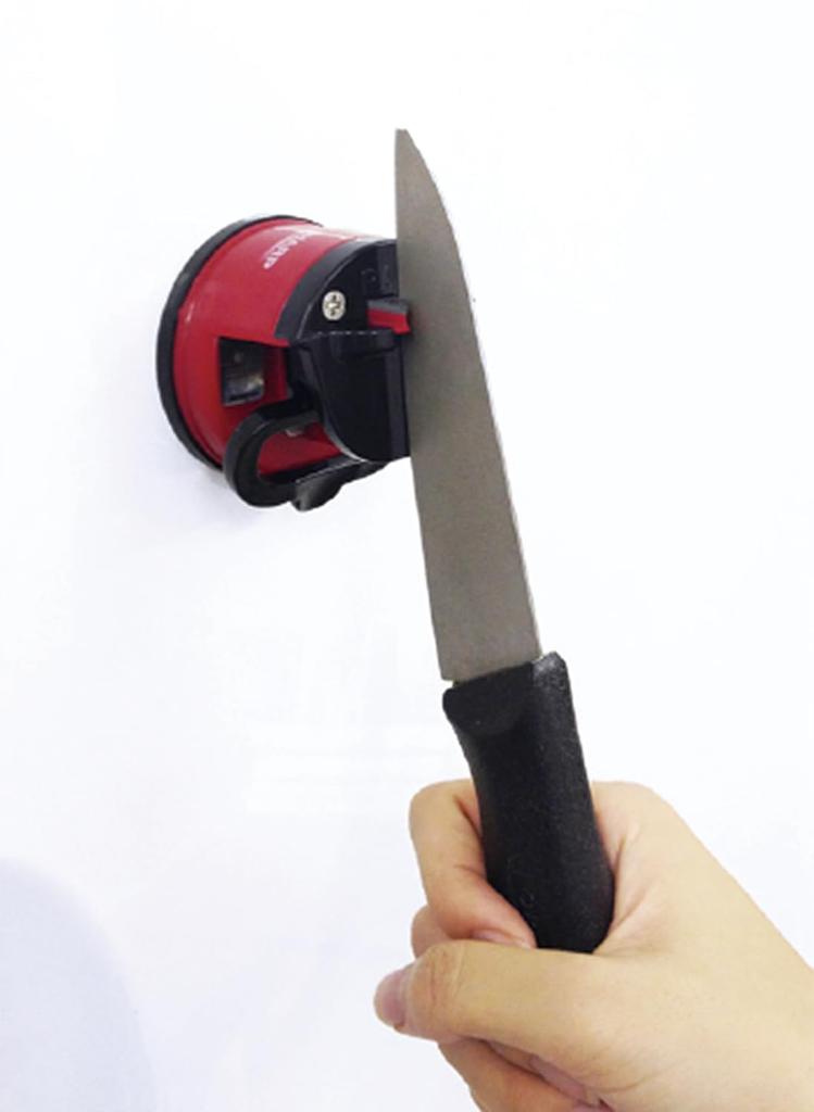 Нож KLEVA SHARP Быстро Затачивает и Восстанавливает Остроту [KLEVA Официальный] Точилка, Двусторонняя, Ручная, (красный)