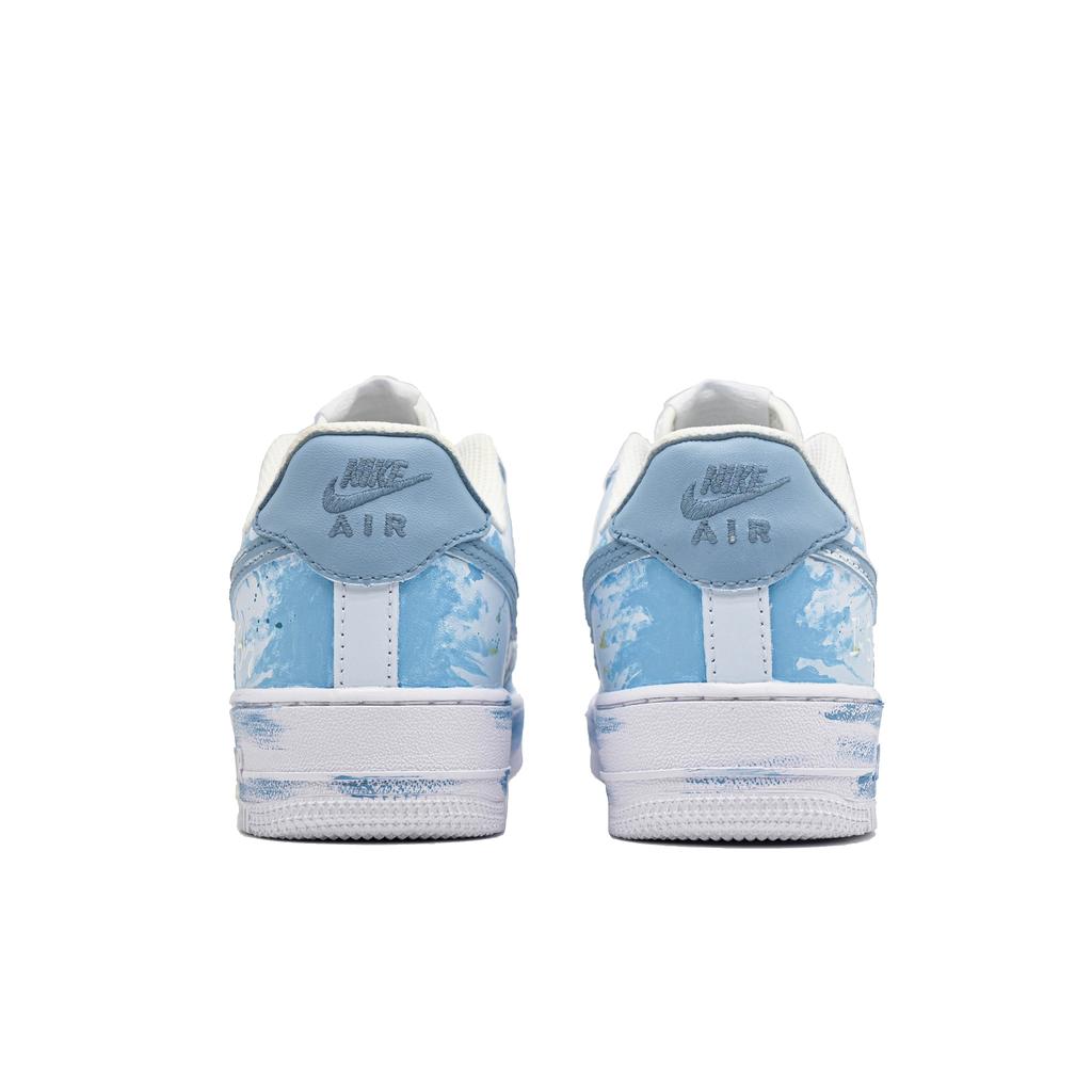 Nike Air Force 1 Cloud Galaxy, Footprint Innovation Коровья кожа Низкие кеды для скейтбординга Унисекс Небесно-голубой CW2288-111(Команда726-)