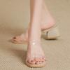 Fashion Peep Toe Women's 2025 Summer Newest Style Fashion Thick Heel Women Slippers Transparent Mid-heel Female Sandals
