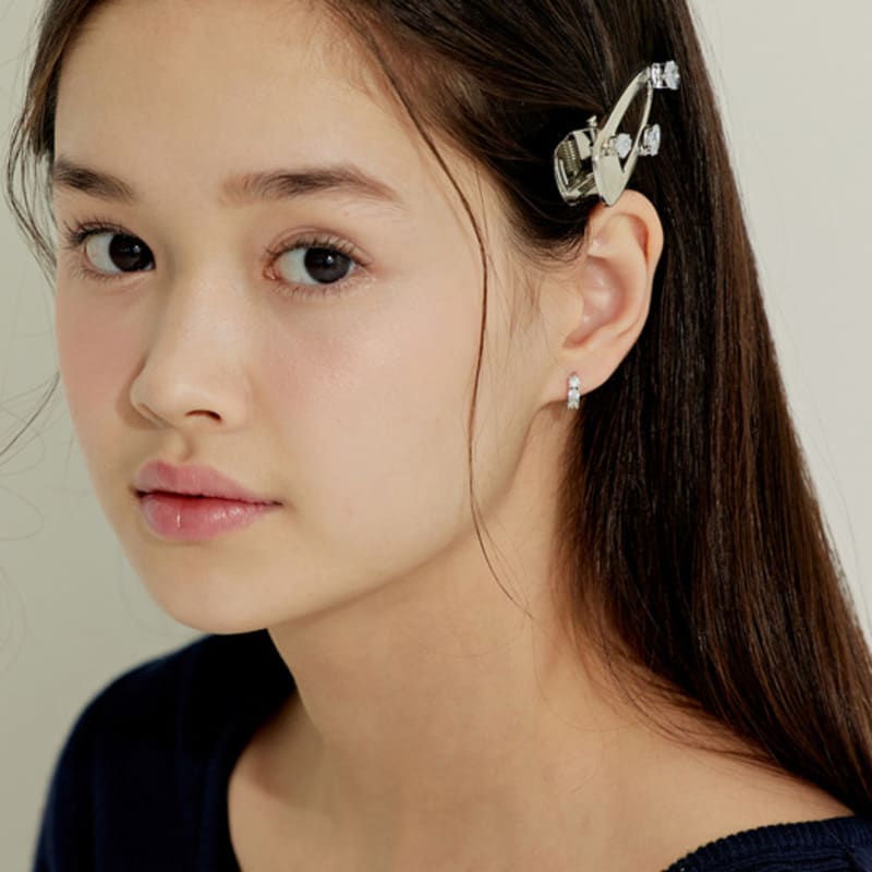 Murmur [925silver]Petit Cubic Hoop Earrings