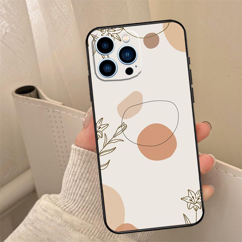 Чехол для телефона с абстрактными растениями для iPhone 17 16 15 14 13 12 11 Pro Max mini 15 16 Plus 16e 17 Air Cover Coque