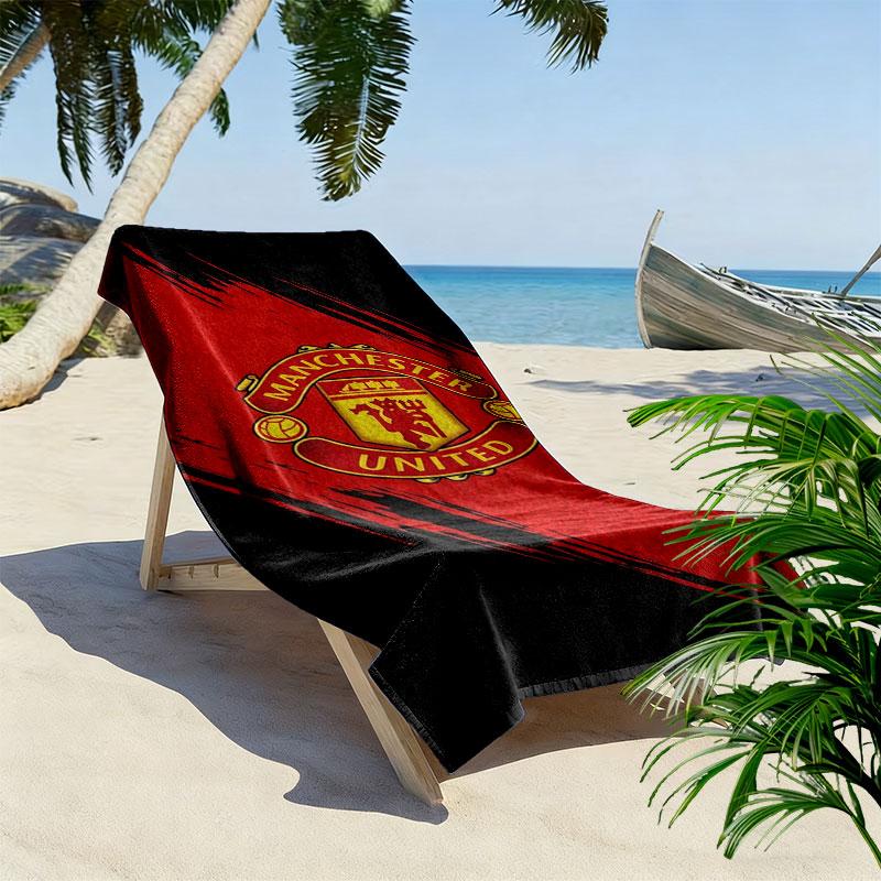 Пляжное полотенце с принтом Manchester United F, большое, мягкое, быстросохнущее, для пляжа, кемпинга, плавания