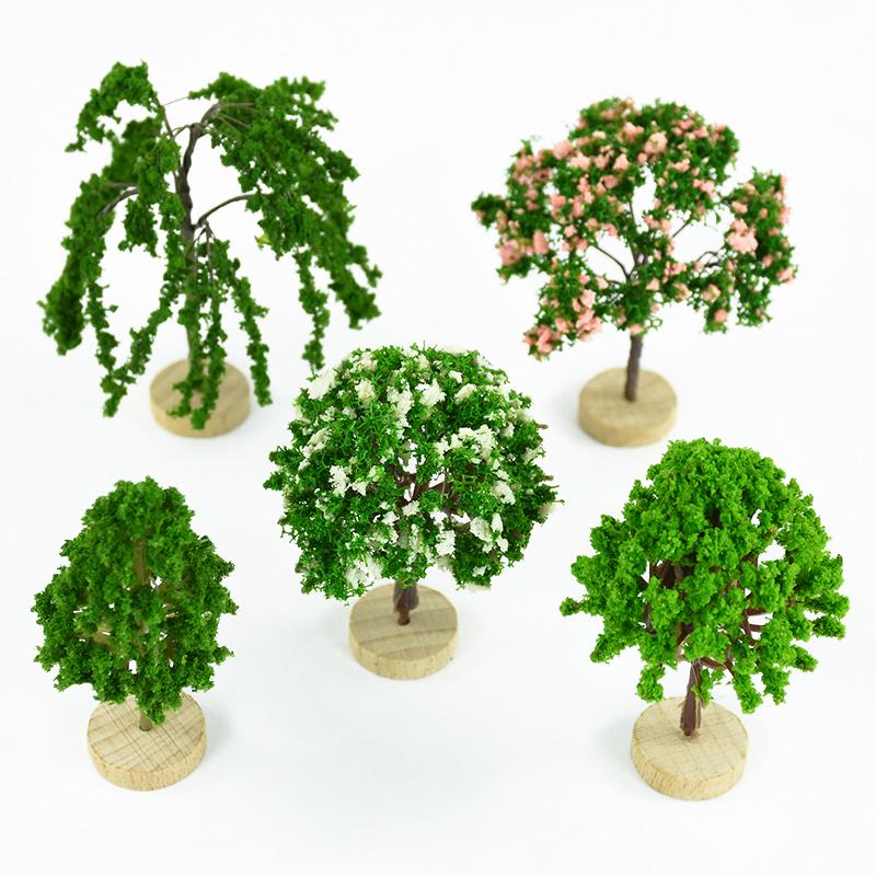 1PCS Mini Tree Model Fairy Garden Dollhouse Decorations Miniatures Micro Landscape Resin Crafts Figurine Home Garden Accessories