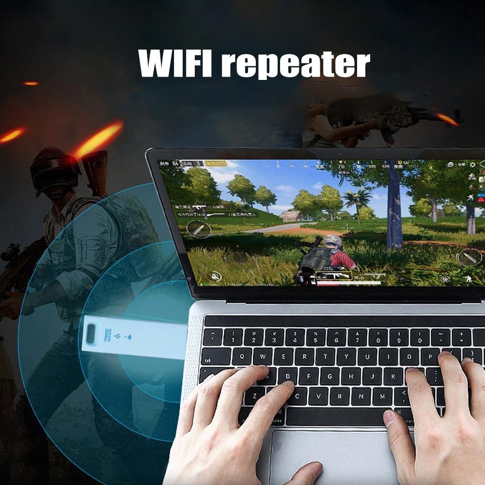 USB WiFi-повторитель Портативный USB 2.0 WiFi-повторитель 2.4G 300 Мбит/с Широкое покрытие Plug and Play для помещений и улицы