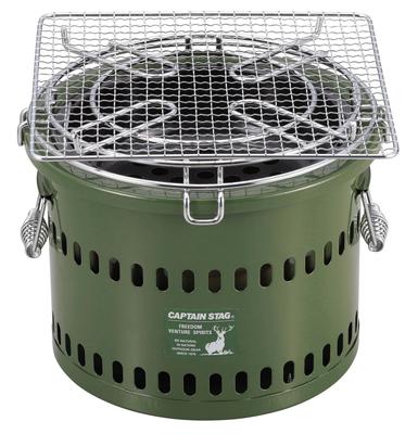 Портативный угольный гриль Captain Stag Olive UG-90 с водяным охлаждением,