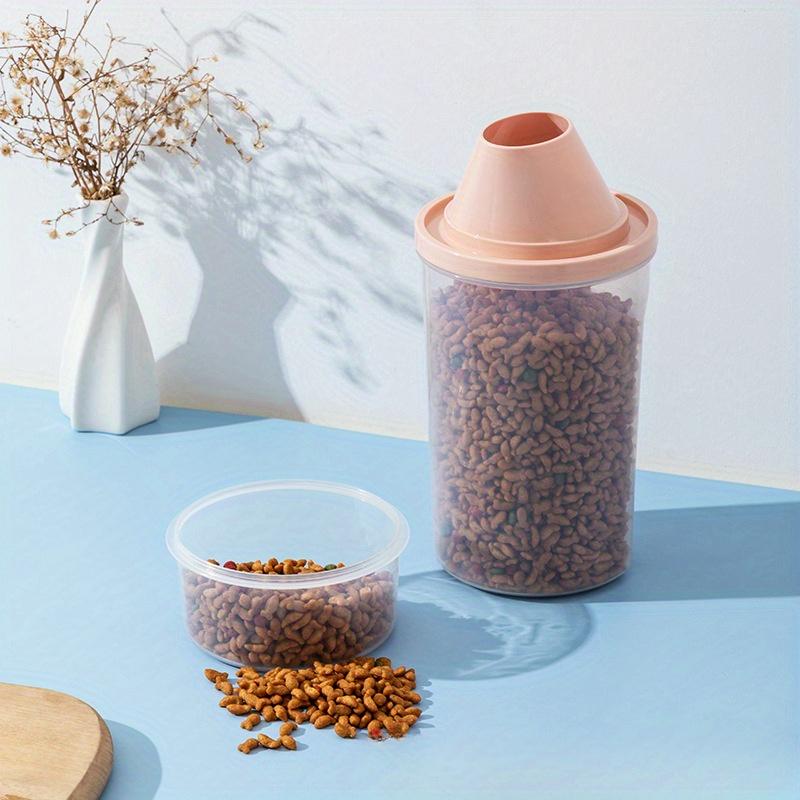1Pc Premium Pet Food Storage Container - Food Storage with Moisture-Proof Sealing, Measuring Cup,Groove Design, Easy To Take