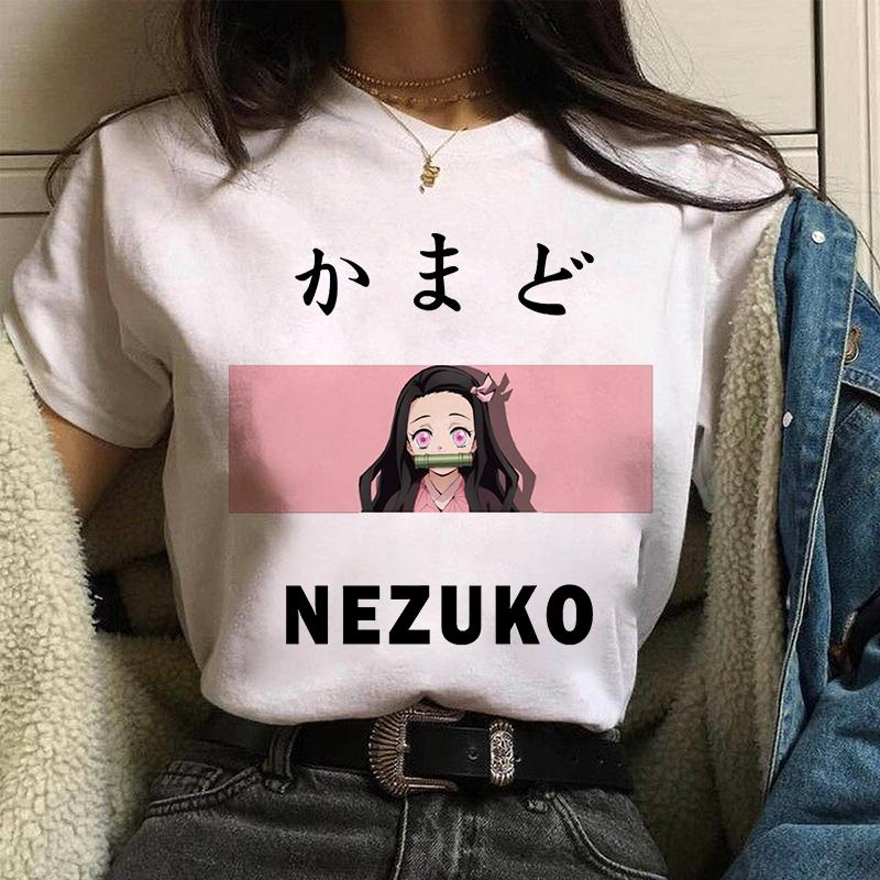 Nezuko Demon Slayer Anime T Shirt Comics Japanese Graphic Printed Cartoon Streetwear Top Oversized Tee Female/Man T-Shirt