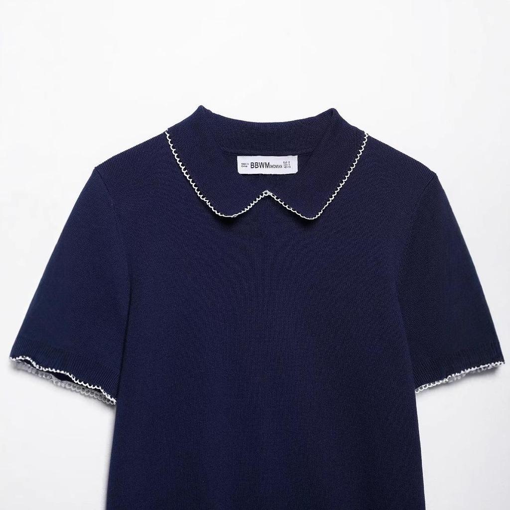 Spring 2025 Women's European & American Style Knit Top: Fashionable, Simple, Versatile