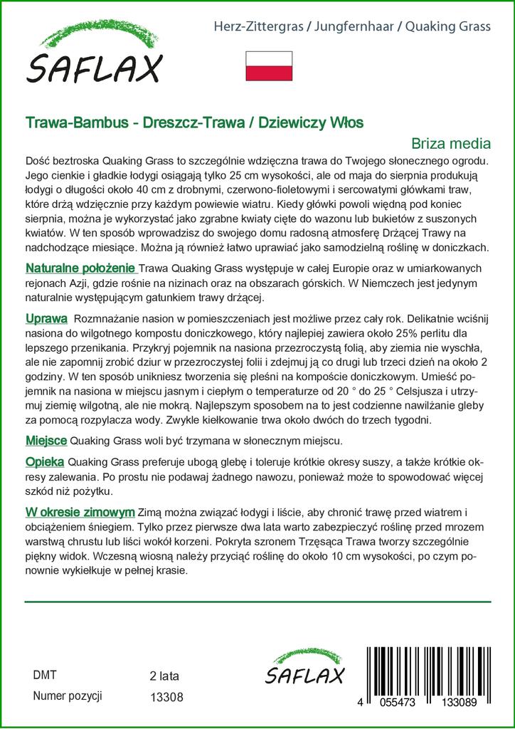 SAFLAX Трава трясущаяся - 75 семян - Бриза медиа