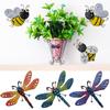 Outdoor Indoor Garden Yard Decor Home Backyard Sculptures Ornaments Bee Dragonfly Wall Art Hanging