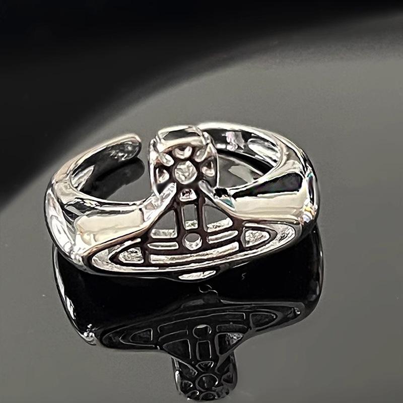 Кольцо Сатурн с шипами и стразами: Крутой, объемный, модный женский нишевый стиль