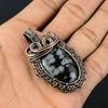 Snowflake Obsidian Pendant, 999 Copper Wire Wrapped Gemstone Handmade Dainty Jewelry Pendant, For Her
