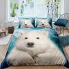 Polar Bear Duvet Cover Set King Queen Full Size Polyester Comforter Cover For Kids Boys Girls Wild Animals Pattern Bedding Set