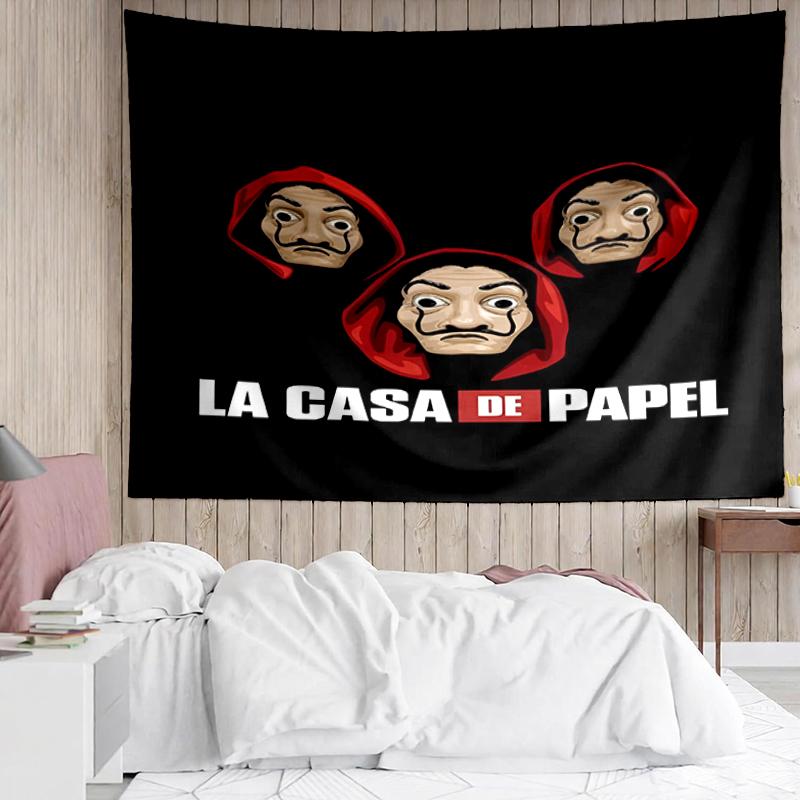 La Casa De Papel Print Tapestry, Backdrop, Easy Setup, Ideal for Bedroom, Office & Living Room, with Aesthetic Wall Hanging Decor.