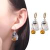 Resin Halloween Earrings Rhinestone Pumpkin Dangle Earrings Aesthetic Ghost Ear Studs  Girl