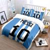 Blue White Stripes Messi 10 Bedding Duvet Cover Set Duvet Cover Pillowcases  (1*Duvet Cover 2*Pillowcases, without duvet insert)
