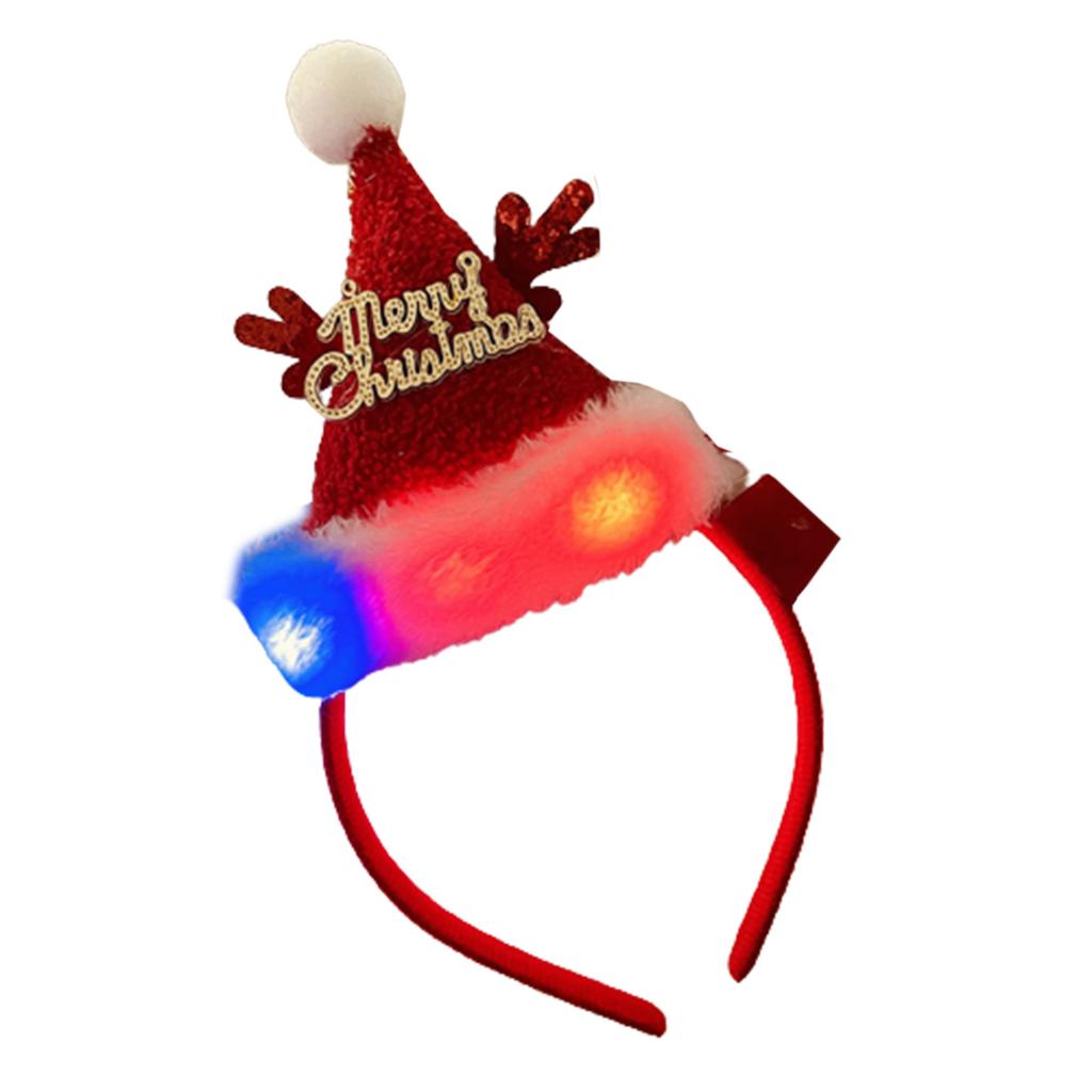 Светодиодный светящийся рождественский ободок для волос для всех возрастов, ободок для волос для новогодней вечеринки, праздничные аксессуары для вечеринки, праздничные украшения для волос