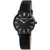 Montre Femme - Lilly - Boîtier Métal Noir 33 Mm - Bracelet Cuir Noir 16 Mm - Quartz Miyota GL20