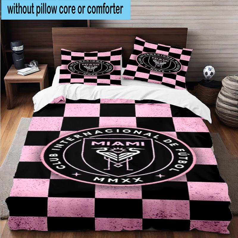 3pcs Club Internacional de Fútbol Miami Bedding Set Duvet Cover Closure Includes 1 Duvet Cover & 2 Pillowcases Bedding Sets Home Decor Gifts