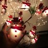LED Snowman String Lights, Battery Operated Christmas Decorations, Indoor and Outdoor Holiday Party Decorations (Batteries Not Included)