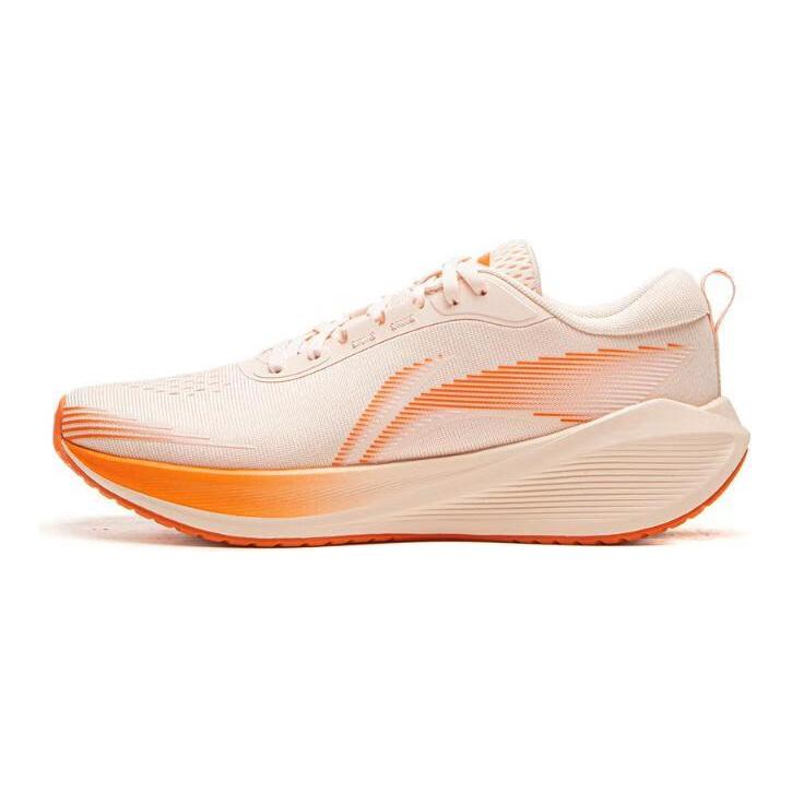 Li Ning Нескользящие Устойчивые к истиранию Низкие Повседневные Беговые Кроссовки Женские Бежево-Оранжевые AGLU322-5
