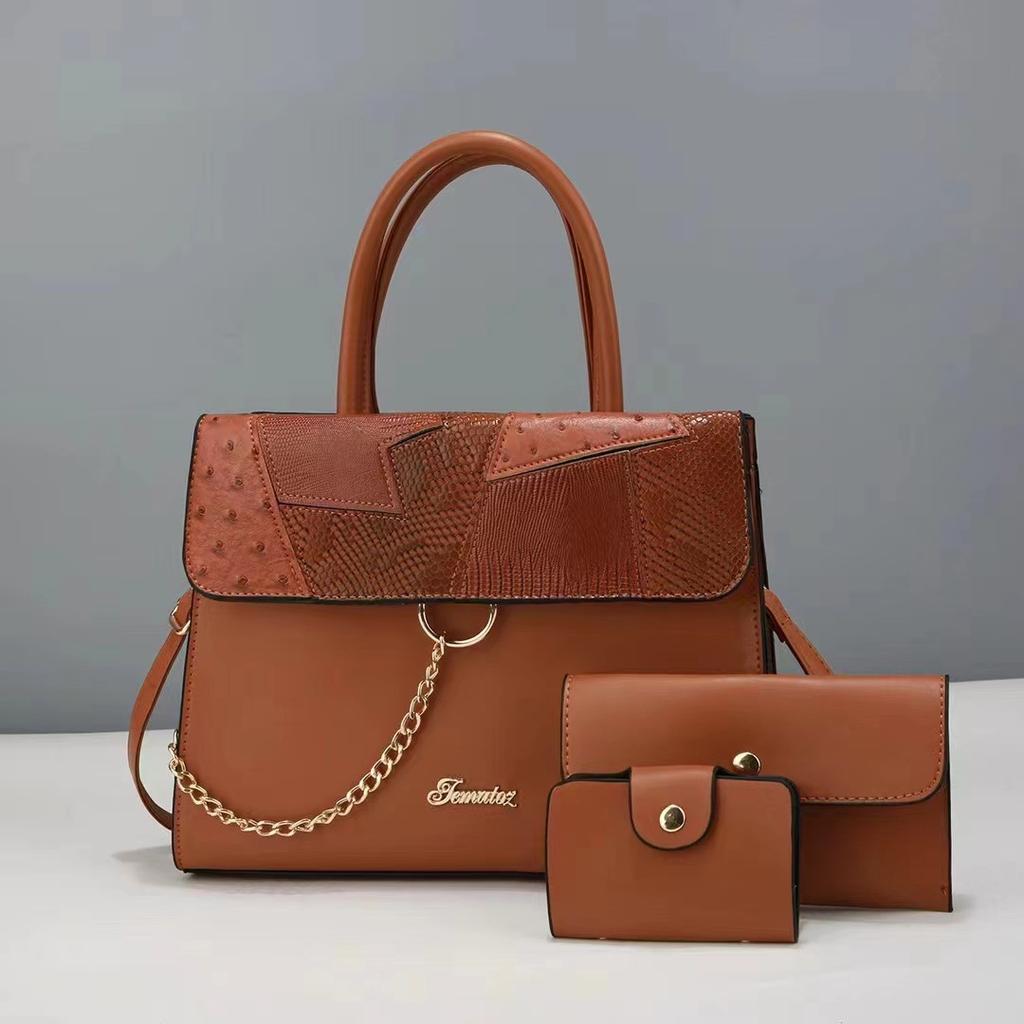 Соберите три высококачественные женские сумки. Универсальные вместительные модные сумки с цепочками для аксессуаров.