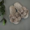 Fox open-toe fur slippers (4 colors)