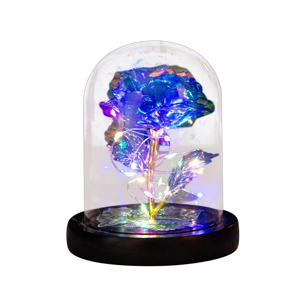 Artificial Rose Flowers Glass Rose LED Light  Gift For Valentine's Day
