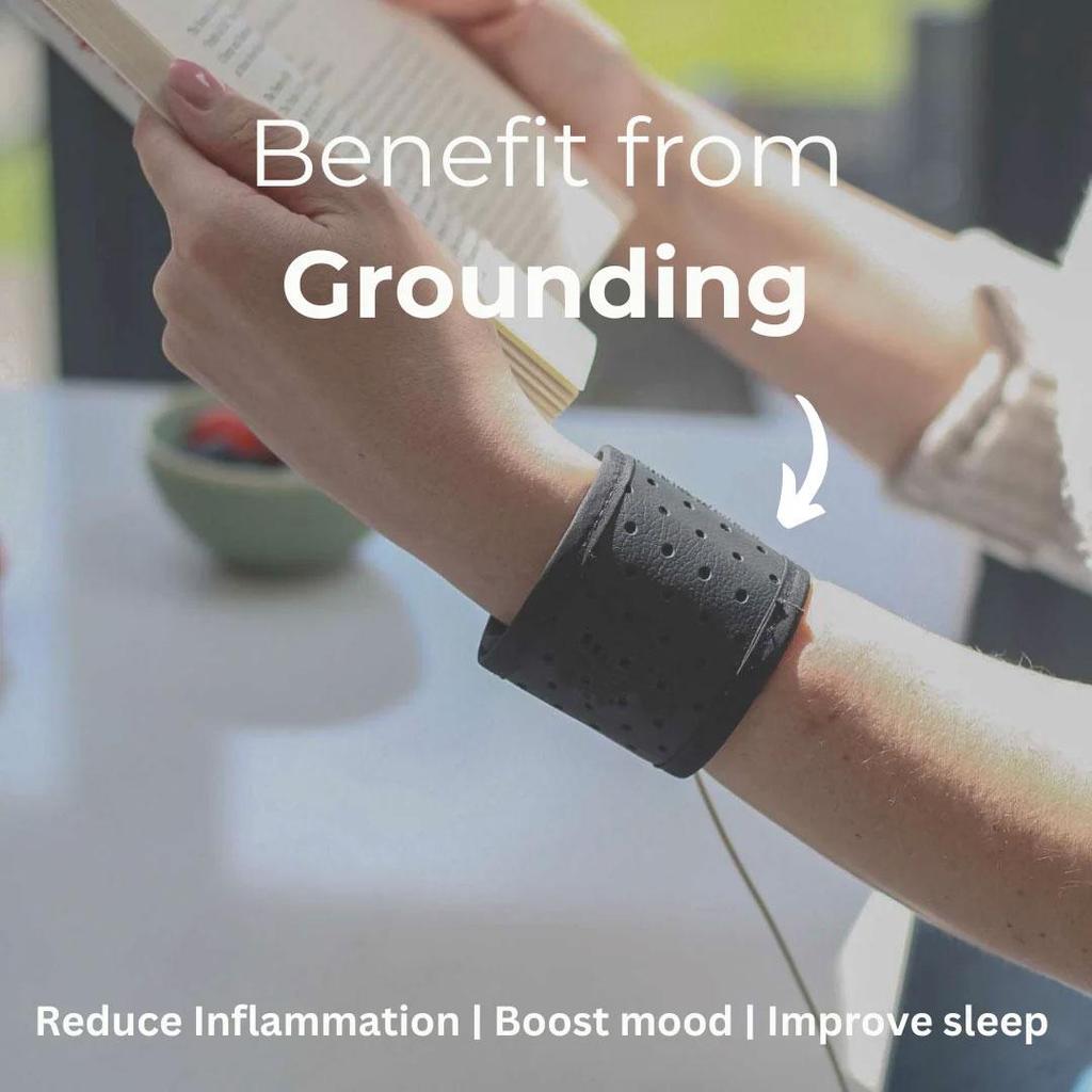 Портативный заземляющий браслет на запястье 32*6 см для терапии при боли, тревоге с заземляющим шнуром
