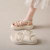 Fairy style versatile casual strap beach shoes Roman shoes comfortable to wear outside stepping on shit soft sole 2025 summer new