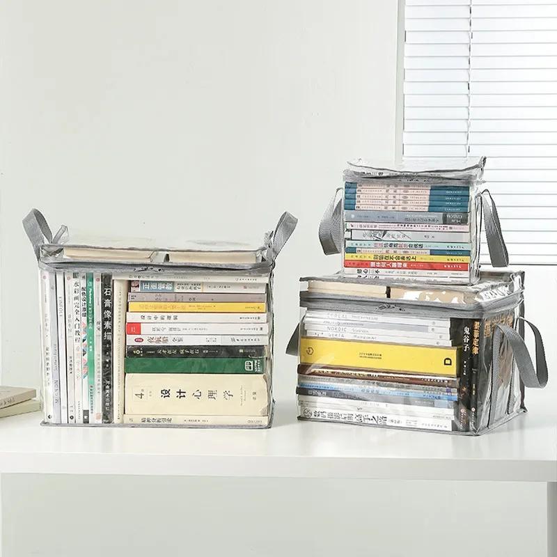 Foldable book box student dormitory classroom book organizer transparent waterproof household book organizing storage box Fun for All Ages