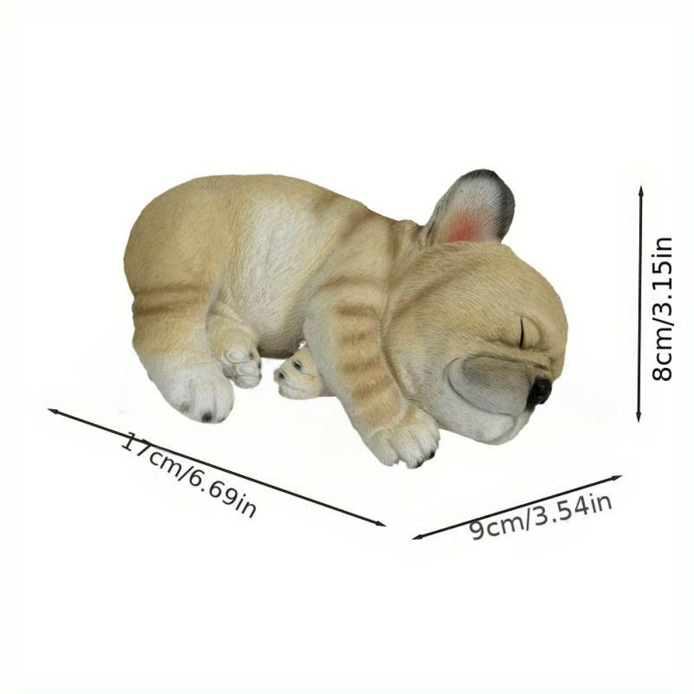 Смола ремесло бульдог щенок статуи мультфильм моделирование животных скульптуры рабочего стола