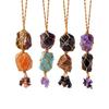 Irregular Crystal Stone Hanging Ornament Mysterious Raw Stone Pendant  Car Decor