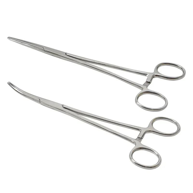1pc Stainless Steel Hemostatic Forceps Surgical Forceps Tool Hemostat Locking Clamps Forceps Fishing Pliers Curved/Straight Tip 3