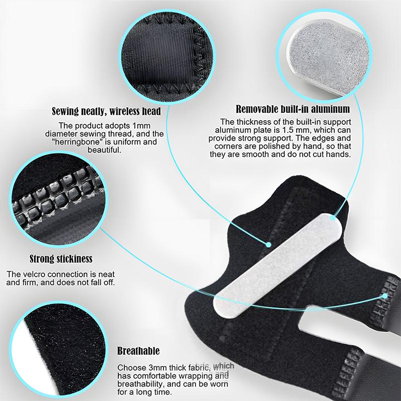 Регулируемая шина для пальцев с алюминиевой опорой для корректора выпрямления пальцев, облегчения боли при артрите