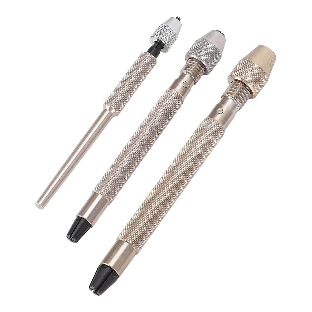 3Pcs Pin Vise Hand Drill Bit Set Aluminum Alloy Non Slip Hand Drill Bit Set Watch Repair Tool