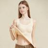 Women Sleeveless Thermal Tank Top with Built-in Bra Fleece Lined Warm Base Layer Tunic Camisole Undershirt for Cold Weather