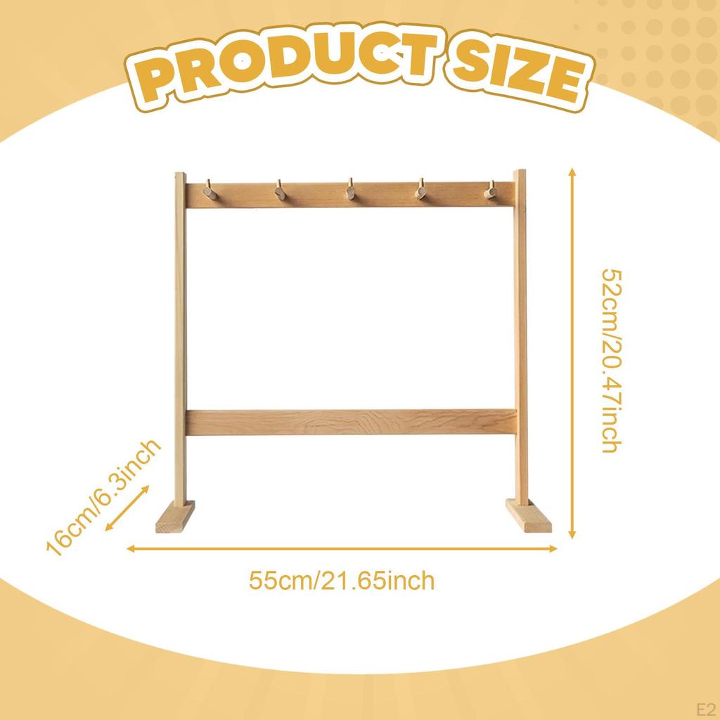 Wind Chime Stand Display Rack Calligraphy Drawing Brush Organizer Tabletop Exhibit Wooden Windchime