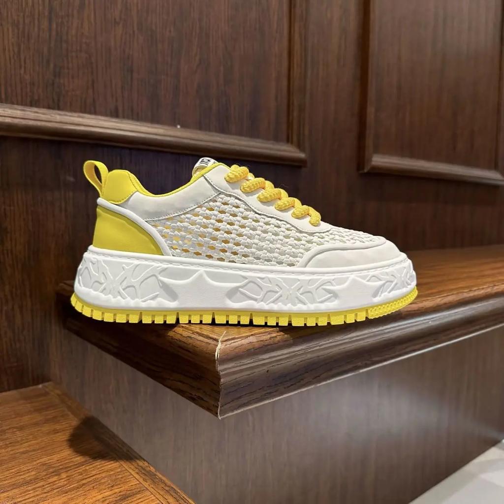 Fashion Fashion Versatile White Men Sport Shoes Platform Thick Sole Casual Sneakers Breathable Lightweight Running Shoes Tennis Shoes