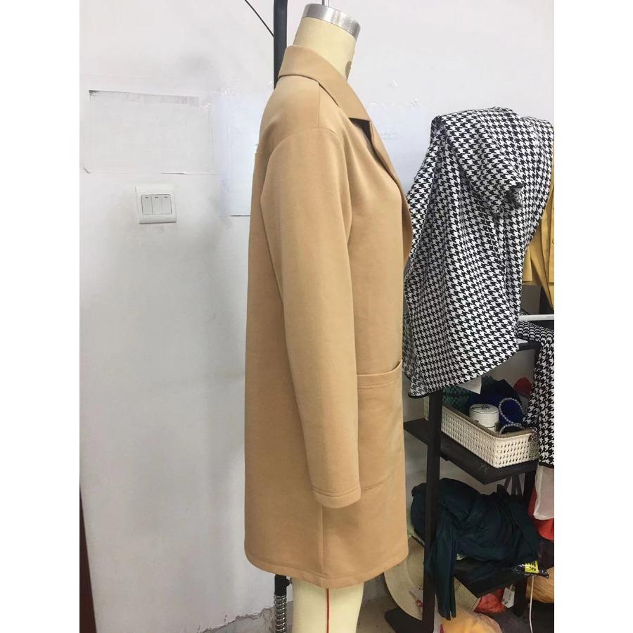 Женский осенне-зимний кардиган средней длины, пальто, двубортный трикотажный пиджак для женщин