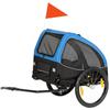 Dog Bike Trailer Foldable with Reflectors Mesh Windows Wheels Door Safety Flag for Dogs up to 20 kg 138x70x89 cm Blue