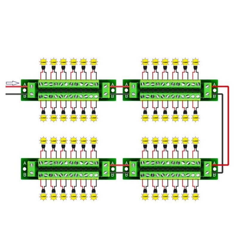 Многоцелевой винтовой зажим Модуль распределения питания Клеммная колодка Проводной соединитель Плата распределения питания для электрики