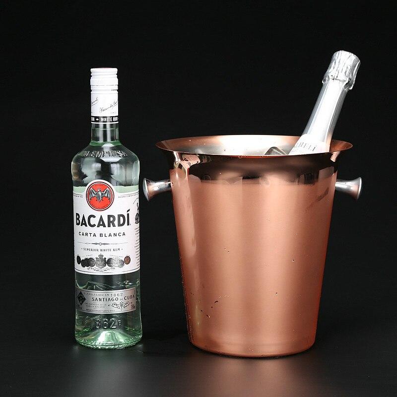 5L Stainless Steel Ice Bucket Gilded Copper Champagne Bucket Champagne Bucket | Ice Bucket and Clamps