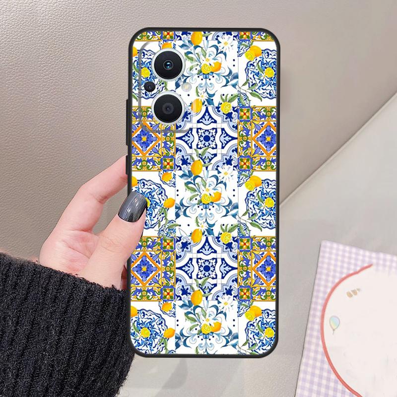 Средиземноморский Лимон Чехол Для OPPO Reno 11 12 13 14 Pro 11F 12F 13F 14F 7 8 Lite OPPO Find X9 X6 X5 X8 Pro Чехол