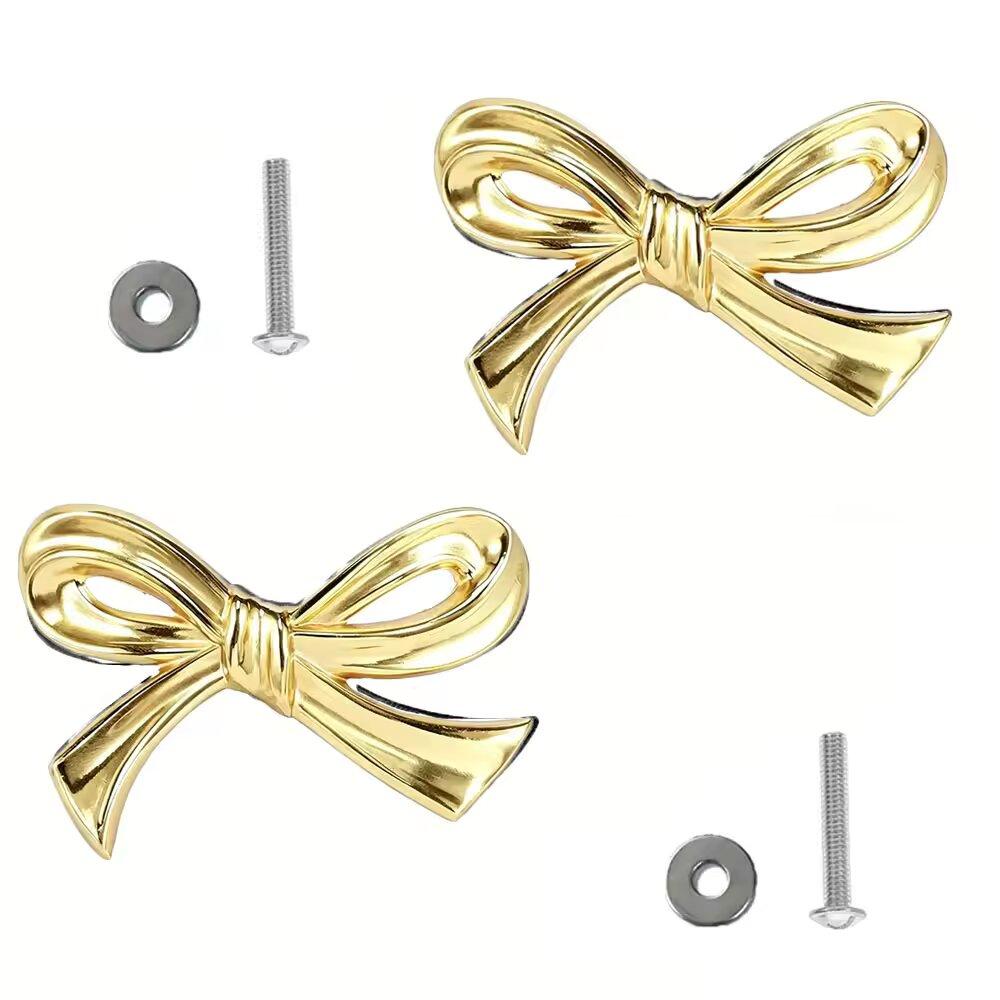 2/4/8Pcs Bow Shape Drawer Knob Gold Cabinet Handles Kitchen Cupboard Pulls Wardrobe Drawer Knobs Furniture Handle Hardware