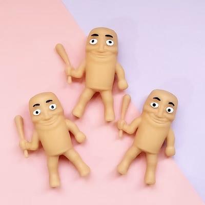 Каваи Тунг Тунгтунг Сахар Игрушки-мялки Коллекционные Вирусные Игрушки для развития мозга Фиджет-игрушка Деревянный человечек Игрушки для снятия стресса Фигет