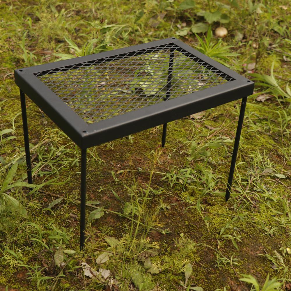Outdoor Folding Picnic Grill Table Portable Camping Desk Steel Grill Stand Table for Picnic Hiking